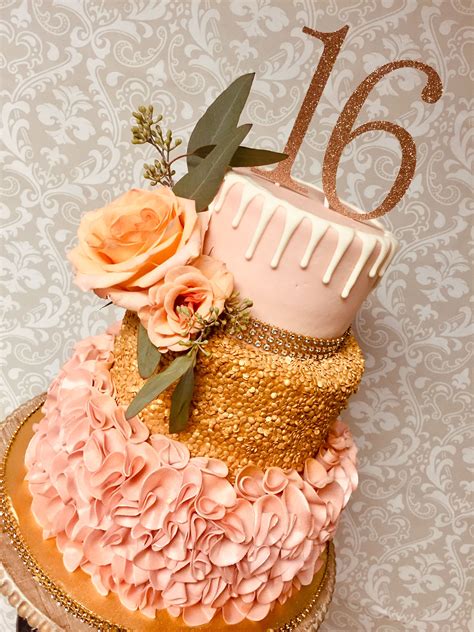 rose gold 16th birthday cake 16 birthday cake birthday cake cake