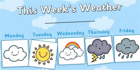 Weekly Weather Recording Chart Weather Weather Calendar Weekly