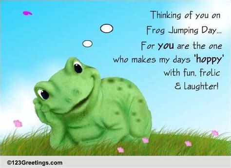 Thinking Of You Free Frog Jumping Day Ecards Greeting Cards 123