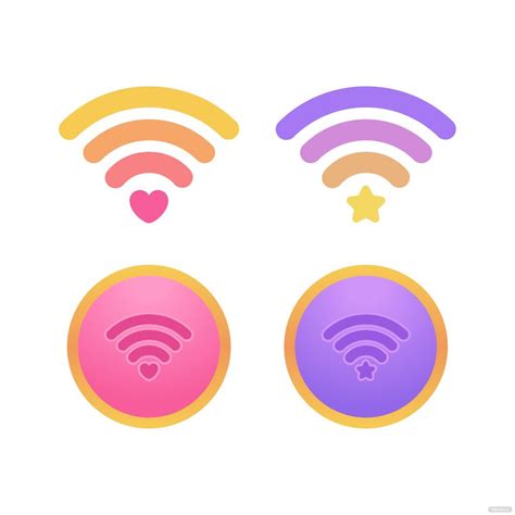 Free Cute Wifi Symbol Vector Eps Illustrator  Png Svg
