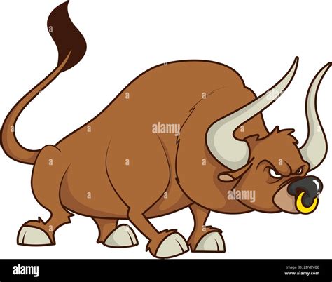 Cute Bull Comic Cartoon Character Vector Illustration Design Stock