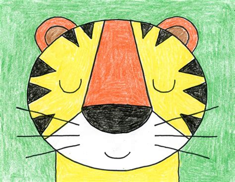 600x659 how to draw animals big cats, their anatomy and patterns. Draw a Tiger Face - Art Projects for Kids