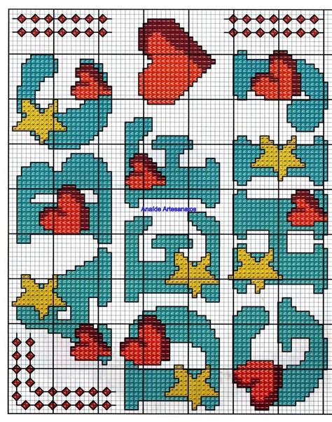 Alfabeto em ponto cruz para toalhinha de boca : Anaide Ponto Cruz: LINDOS GRÁFICOS DE ALFABETO EM PONTO ...