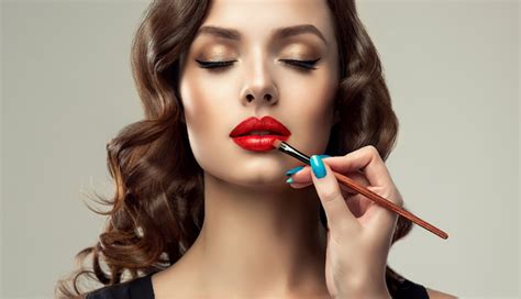 Beautiful Woman Applying Lipstick Stock Photo Free Download