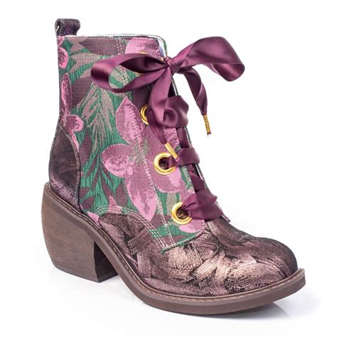 Irregular Choice Quick Getaway Vintage Floral Boot Pink