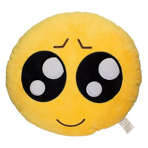 Buy Evz 32cm Emoji Smiley Emoticon Yellow Round Cushion Stuffed Plush
