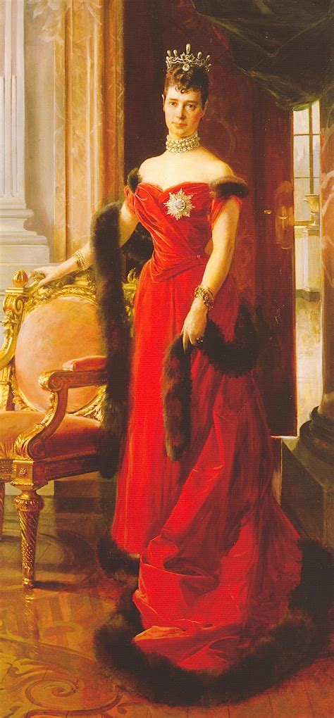 1894 Maria Feodorovna Wearing A Fur Trimmed Red Dress By François