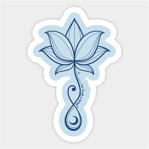 Inner Beauty Infinity Symbol Yoga Lover Tattoo Navy Blue Lotus