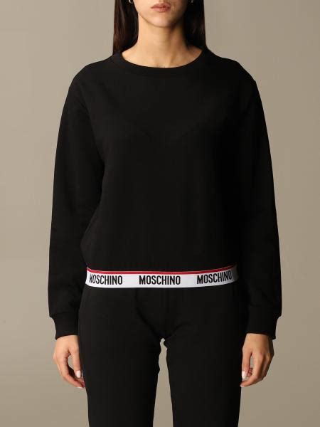 Moschino Underwear Crewneck Sweatshirt With Logo Band Black