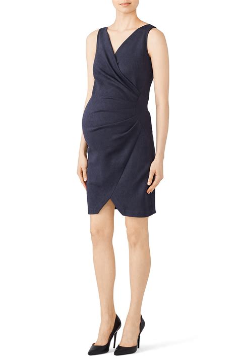 navy ruched maternity dress by slate and willow for 55 rent the runway