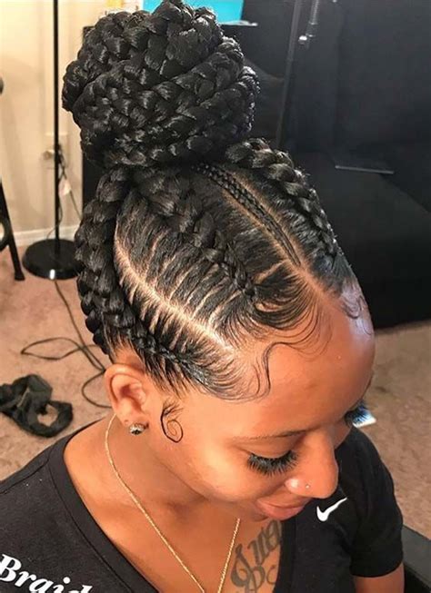 Most black women choose to sport braids since they have natural strong black hair which can hold braids really well. 44 Gorgeous Braided Bun Hair Looks 2018 for Black Women ...