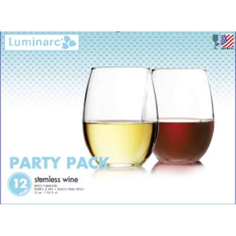 Luminarc 12 Piece Stemless Wine Glasses Boxed Set