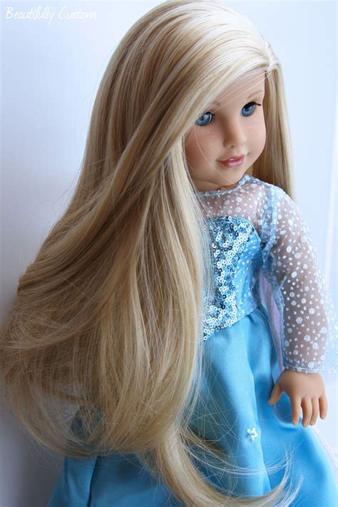 Custom Ooak American Girl Doll Blue Eyes And Extra Long Blonde Hair