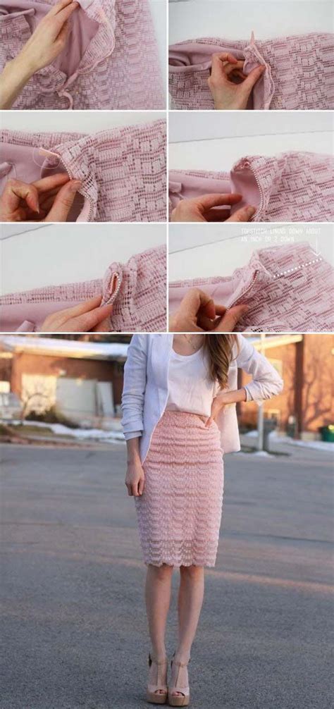 An wärmeren tagen lässt man den reißverschluss je nach temperaturempfinden offen. DIY Lace Skirt With Sheer and Metal Zipper Upcycled from ...