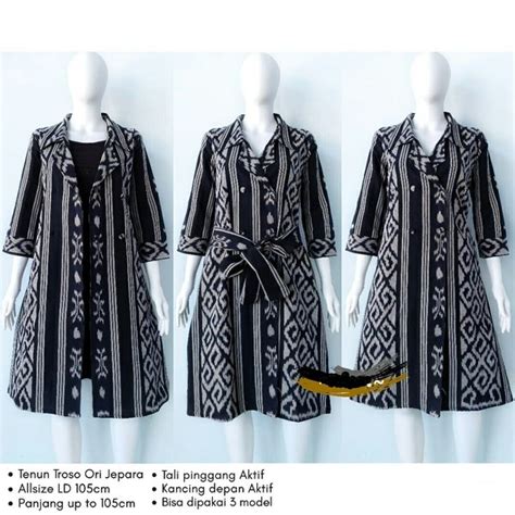 Jual Blazer Tunik Tenun Troso Asli Dress Tenun Bukan Gamis Baju