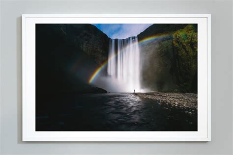Iceland Waterfall Print Skógafoss Rainbow Falls Fine Art Etsy