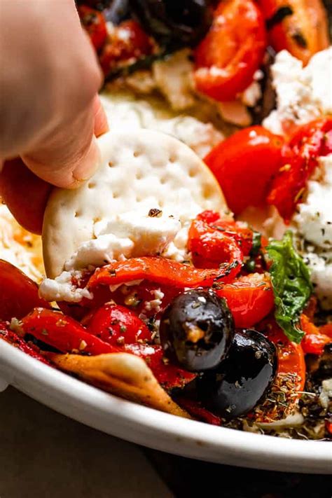 Mediterranean Baked Feta Recipe The Best Cheesy Appetizer Dip