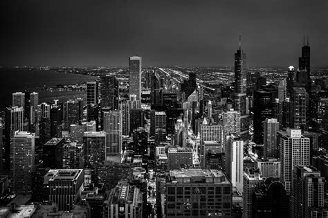 Chicago Grayscale Paper City High Rise Building