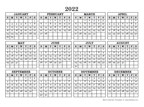 You can also set the first day of the week to sunday or monday. 2022 Blank Yearly Calendar Landscape - Free Printable ...