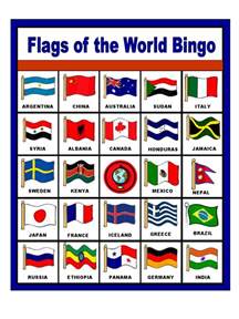 Flags Of The World Bingo