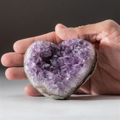 Genuine Polished Amethyst Crystal Clustered Heart V18 Astro