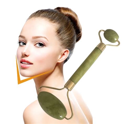 jade massager double head facial massage roller jade face slimming body head neck nature a