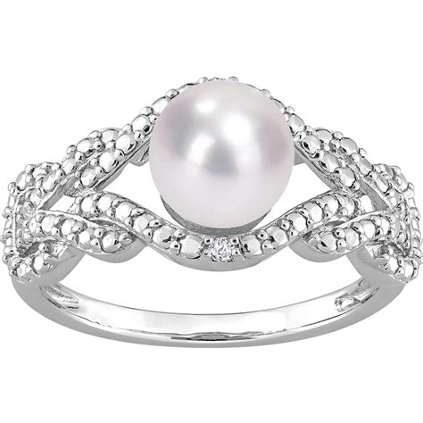 Sofia B Sterling Silver Freshwater Cultured Pearl And Diamond Accent