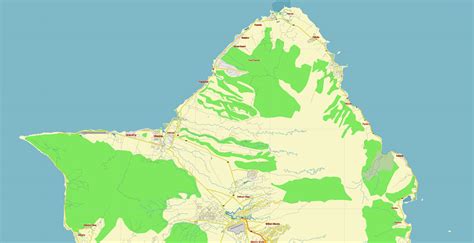 Honolulu Oahu Hawaii Us Vector Map Free Editable Layered Adobe