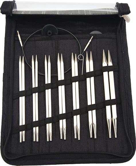 Knitpro Nova Cubics Interchangeable Needle Deluxe Set Unit Silver Amazon Co Uk Home