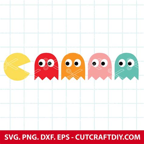 Pac Man Svg Pacman Svg Cut File Png Dxf Eps For Cricut And