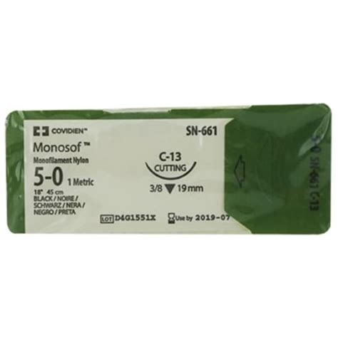 Monosof Nylon Suture 5 0 With C 13 Needle Medical Supplies And Equipment