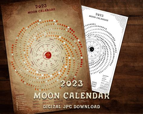 Blue Moon Calendar 2022 Lunar Months Chart A2 Digital Poster Download