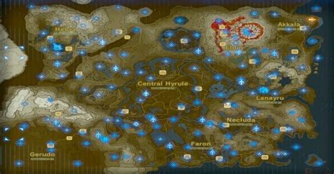 A Good Map Showing All The Shrine Locations In Breath Of The Wild