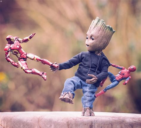 Baby Groot Iron Man And Spiderman Hd Others 4k