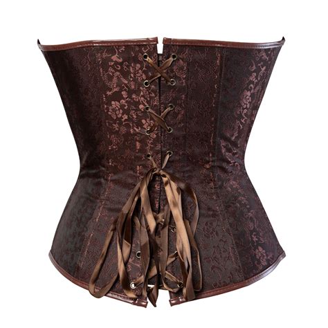 Corsets And Bustiers Women Steampunk Pirate Faux Leather Plus Size Overbust Embroidery Corselete