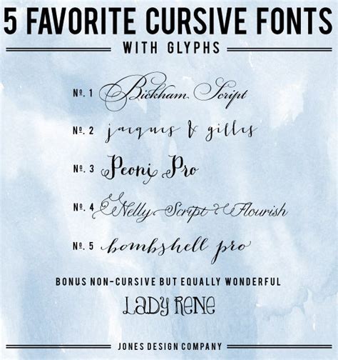 5 Favorite Cursive Fonts With Glyphs And How To Use Them Jones
