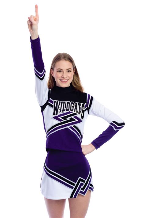 Wildcats Custom Cheer Uniform With Bodyliner Purple Black And White