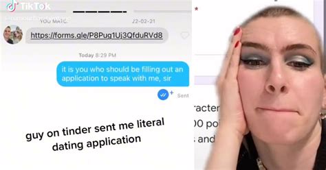 Mans ‘cringey Tinder Dating Questionnaire Ridiculed On Tiktok