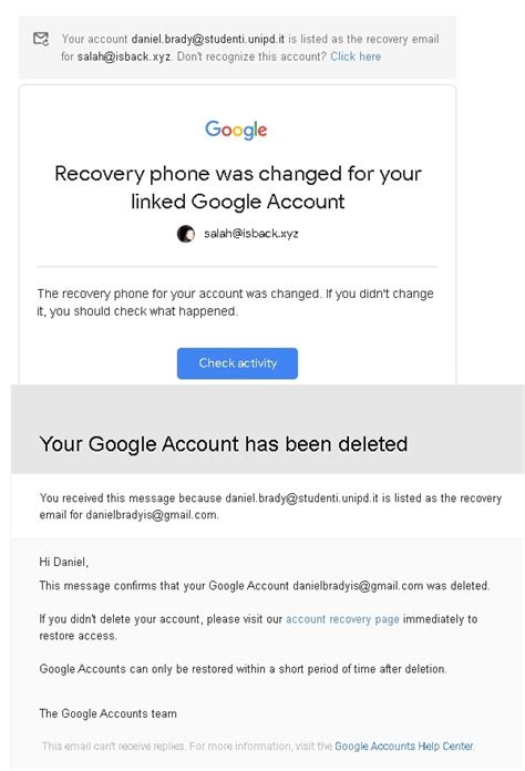 My Account Was Hacked The Recovery Details Were Changed And The Account Was Deleted Google
