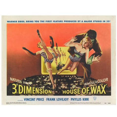 House Of Wax Us Title Lobby Card For The D Horror Movie Lobby Cards Vincent Price