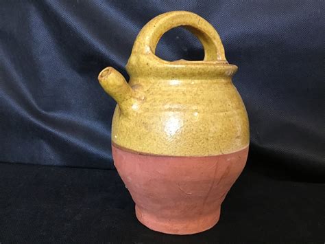 French Terracotta Gargoulette Ancient Water Vessel Yellow Etsy