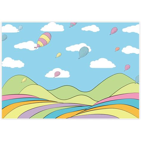 Buy Allenjoy Adventure Themed Backdrop Blue Sky White Clouds Balloons