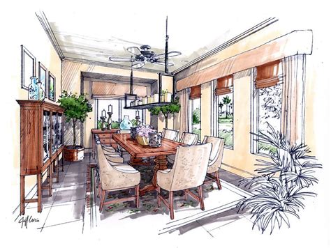 Point Of View Renderings Hand Drawn Architectural Renderings Interior