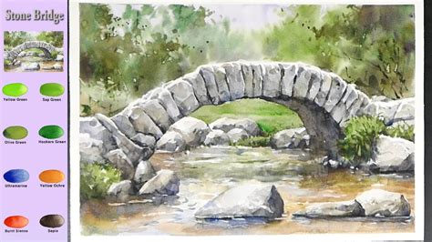 Without Sketch Landscape Watercolor Stone Bridge Color Mixing Namil