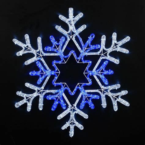 30 Deluxe Pure White And Blue Led Rope Light Snowflake Novelty Lights Inc