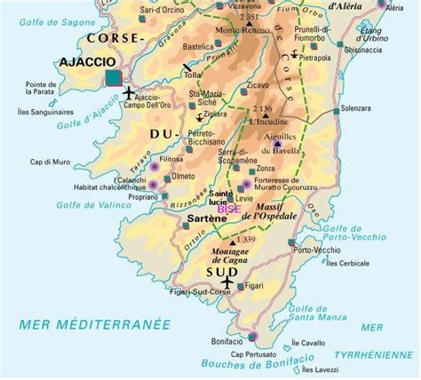 Carte De La Corse Du Sud Corse Du Sud Carte Des Villes Sites