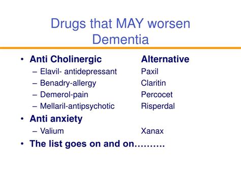 Ppt Drug Induced Dementia Proceed With Caution Powerpoint