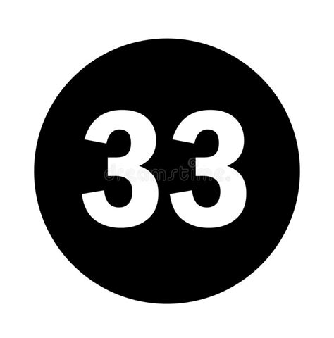 Number 33 Logo With Black Circle Background Stock Vector Illustration