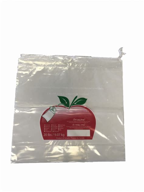 20 Lb Poly Apple Bag Drawstring Wellington Produce Packaging
