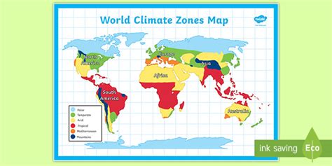 Climate Around The World Zones Map Hecho Por Educadores